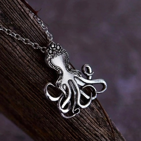 “Vintage Fork Octopus” Silverware Spoon Squid Octopod Kraken Tentacles Necklace - Picture 5 of 13